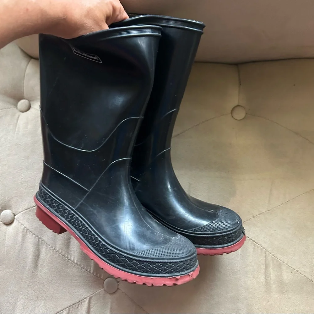 LL. Bean Kids Youth Unisex 1 Rain Black Waterproof Boots